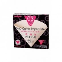 HARIO - V60 FILTRES PAPIER NATUREL 1-6 TASSES x40