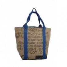LILOKAWA - SAC CABAS TOILE DE JUTE RECYCLEE COLORIS BLEU