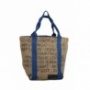 LILOKAWA - SAC CABAS TOILE DE JUTE RECYCLEE COLORIS BLEU