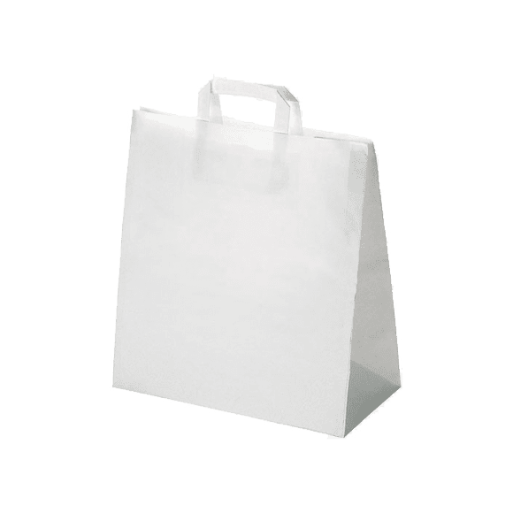 SAC CABAS POIGNEES PAPIER BLANC H.260 x L.260 x P.170 MM x250