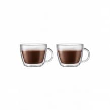 Bodum SET x 2 ASSAM Tasse verre Poignée métal 10oz/300ml