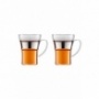 BODUM - ASSAM SET 2 TASSES VERRE POIGNET METAL 350ML