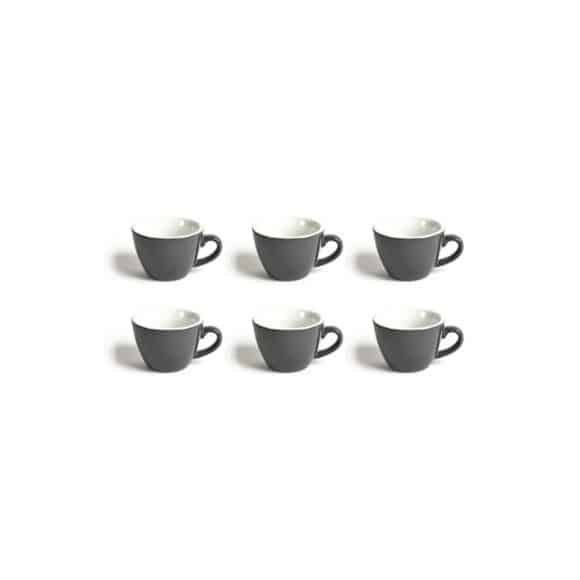 ACME - FLAT CUP TASSE PORCELAINE 150ML GRIS x6
