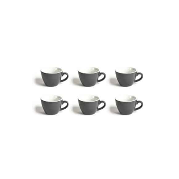 ACME - FLAT CUP TASSE PORCELAINE 150ML GRIS x6