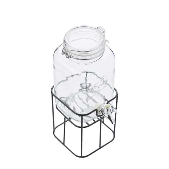 Fontaine en Verre pour liquide 3,6 litres + Robinet Inox