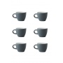 Set x 6 DEMITASSE tasse porcelaine 70ml Gris