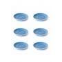 Set x 6 soucoupes porcelaine 110mm Bleu