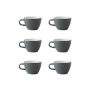 Set x 6 FLAT WHITE tasse porcelaine 150ml Gris