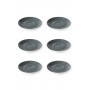 Set x 6 FLAT WHITE soucoupe porcelaine 140mm Gris