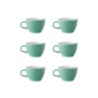 Set x 6 FLAT WHITE tasse porcelaine 150ml Vert