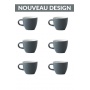 Set x 6 DEMITASSE tasse porcelaine 70ml Gris