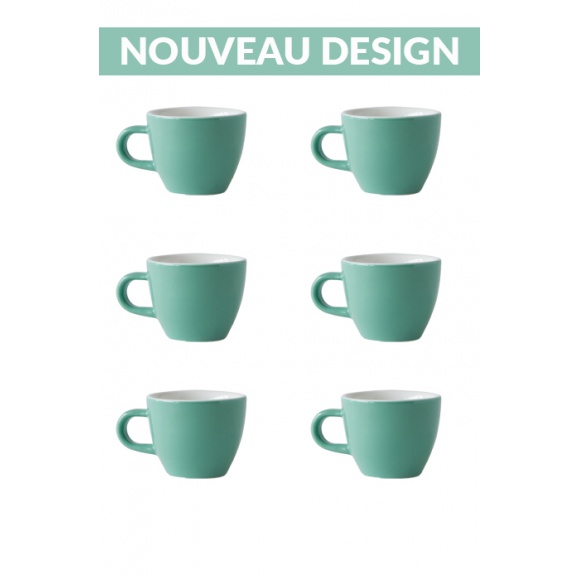 Set x 6 DEMITASSE tasse porcelaine 70ml Vert