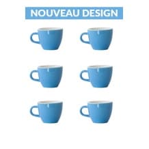 Set x 6 DEMITASSE tasse porcelaine 70ml Bleu