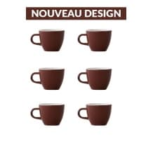 Set x 6 DEMITASSE tasse porcelaine 70ml Marron