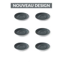 Set x 6 soucoupes porcelaine 110mm Gris