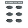 Set x 6 soucoupes porcelaine 110mm Gris