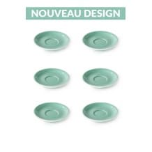 Set x 6 soucoupes porcelaine 110mm Vert