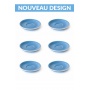 Set x 6 soucoupes porcelaine 110mm Bleu