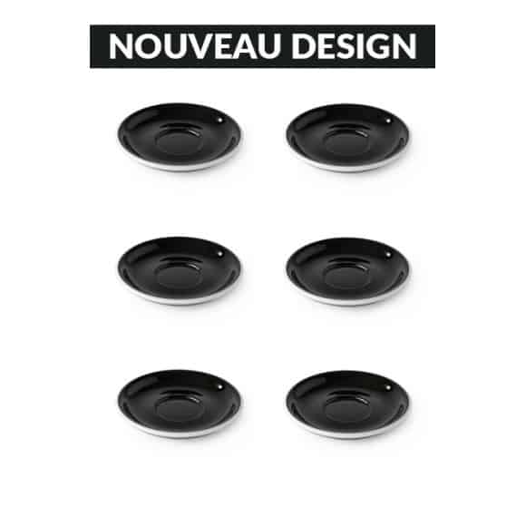 Set x 6 soucoupes porcelaine 110mm Noir