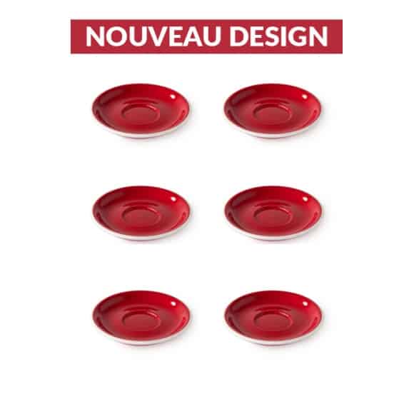 Set x 6 soucoupes porcelaine 110mm Rouge