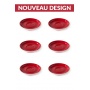 Set x 6 soucoupes porcelaine 110mm Rouge