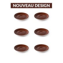 Set x 6 soucoupes porcelaine 110mm Marron