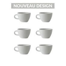 Set x 6 FLAT WHITE tasse porcelaine 150ml Blanc