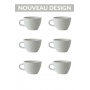 Set x 6 FLAT WHITE tasse porcelaine 150ml Blanc