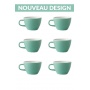 Set x 6 FLAT WHITE tasse porcelaine 150ml Vert