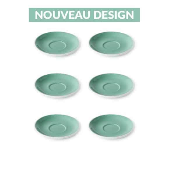 Set x 6 soucoupes porcelaine 140mm Vert