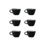 Set x 6 FLAT WHITE tasse porcelaine 150ml Noir