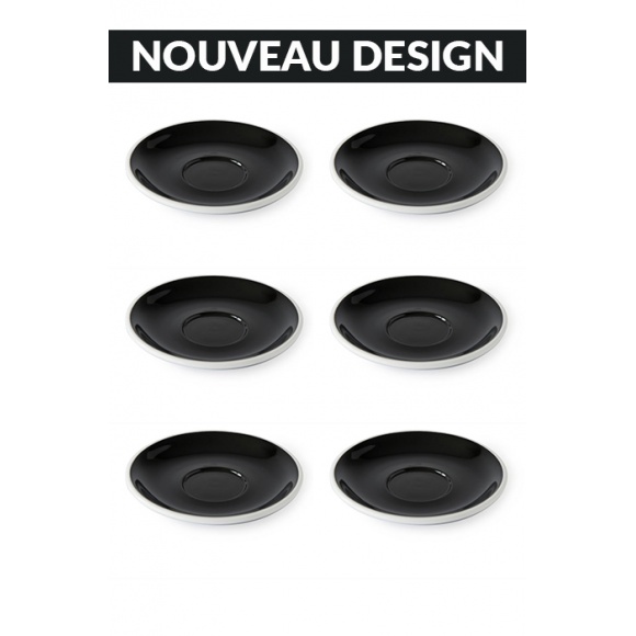 Set x 6 soucoupes porcelaine 140mm Noir