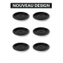 Set x 6 soucoupes porcelaine 140mm Noir