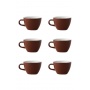 Set x 6 FLAT WHITE tasse porcelaine 150ml Marron