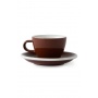 Set x 6 FLAT WHITE tasse porcelaine 150ml Marron