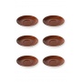 Set x 6 soucoupes porcelaine 140mm Marron