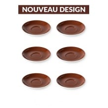 Set x 6 soucoupes porcelaine 140mm Marron