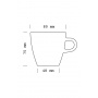 Set x 6 TULIP tasse porcelaine 170ml Blanc