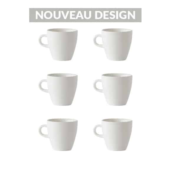 Set x 6 TULIP tasse porcelaine 170ml Blanc