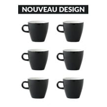 Set x 6 TULIP tasse porcelaine 170ml Noir