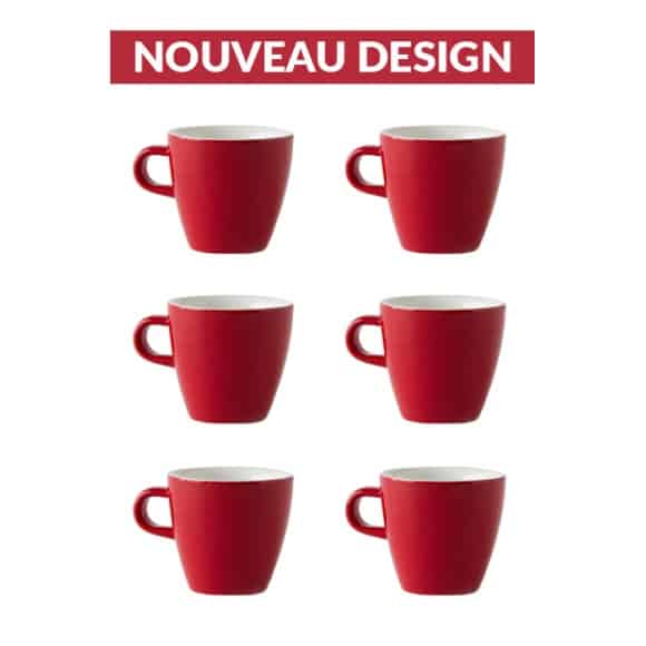 Set x 6 TULIP tasse porcelaine 170ml Rouge