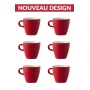 Set x 6 TULIP tasse porcelaine 170ml Rouge