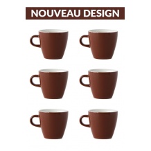 Set x 6 TULIP tasse porcelaine 170ml Marron