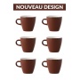 Set x 6 TULIP tasse porcelaine 170ml Marron