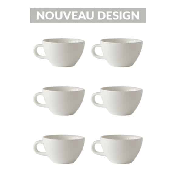 Set x 6 CAPPUCCINO CUP tasse porcelaine 190ml Blanc