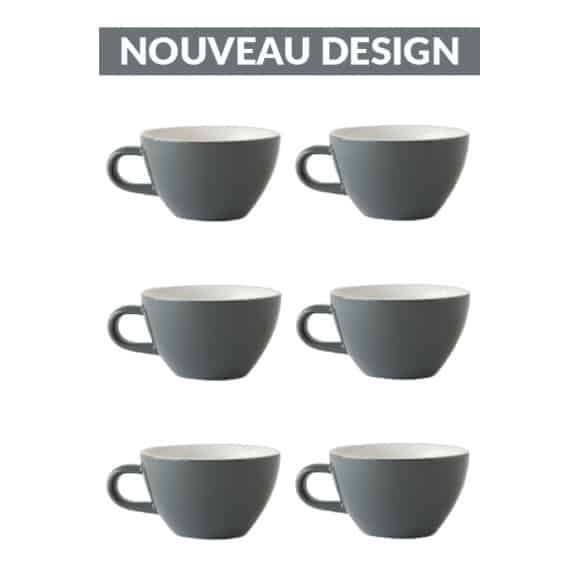 Set x 6 CAPPUCCINO tasse porcelaine 190ml Gris