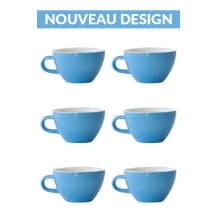 Set x 6 CAPPUCCINO tasse porcelaine 190ml Bleu