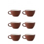 Set x 6 CAPPUCCINO tasse porcelaine 190ml Marron