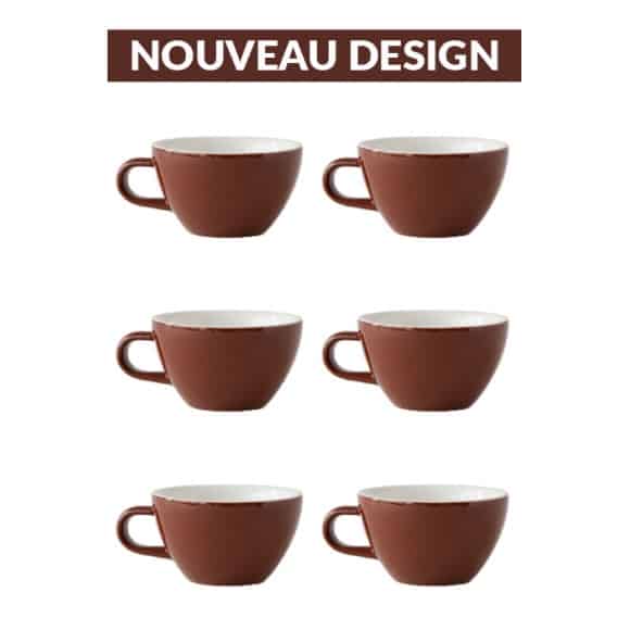 Set x 6 CAPPUCCINO tasse porcelaine 190ml Marron