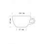 Set x 6 LATTE tasse porcelaine 280ml Blanc